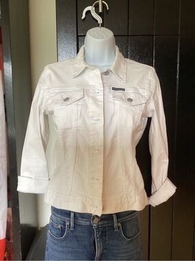Calvin Klein Jeans White Denim Jacket - Button Front